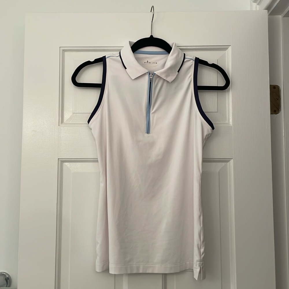 Peter Millar White Sleeveless Golf Shirt - Women’s Small